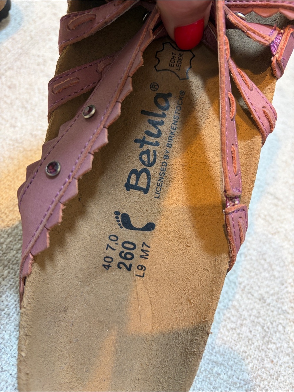 Women's Betula Birkenstock Casual Studded Slide Sandals - Dusty Rose - Picture 2 of 3